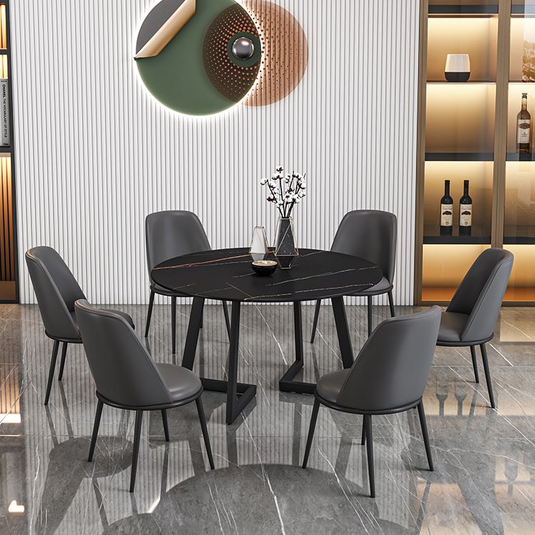 Tavolo da pranzo in pietra sinterizzato glam tavolo da pranzo da cucina standard con doppia base di piedistallo