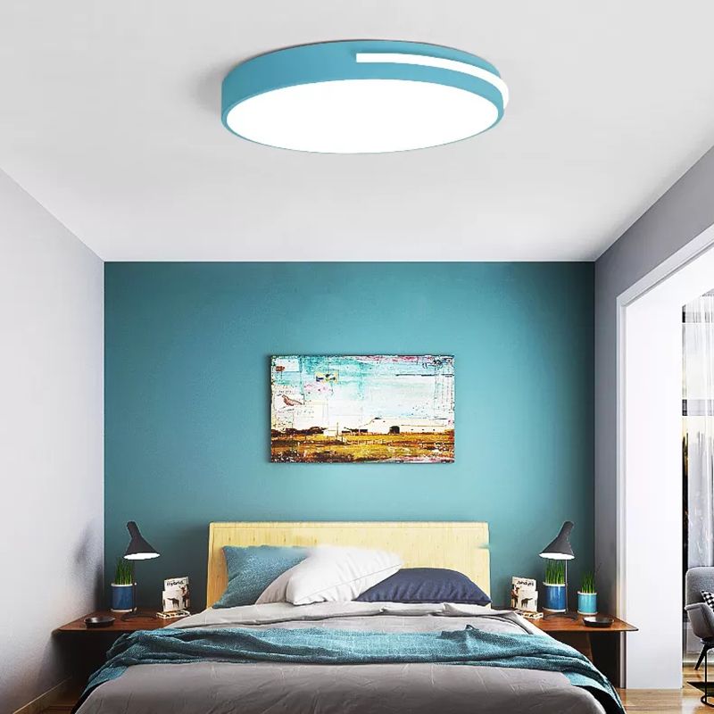 Acrylic Slim Round Flush Mount Light Kid Bedroom Nordic Stylish Ceiling Lamp