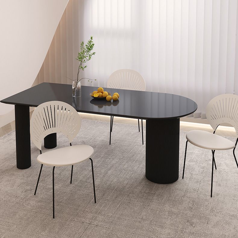 Contemporary Dining Table Stone Top Dining Table with 3 Legs