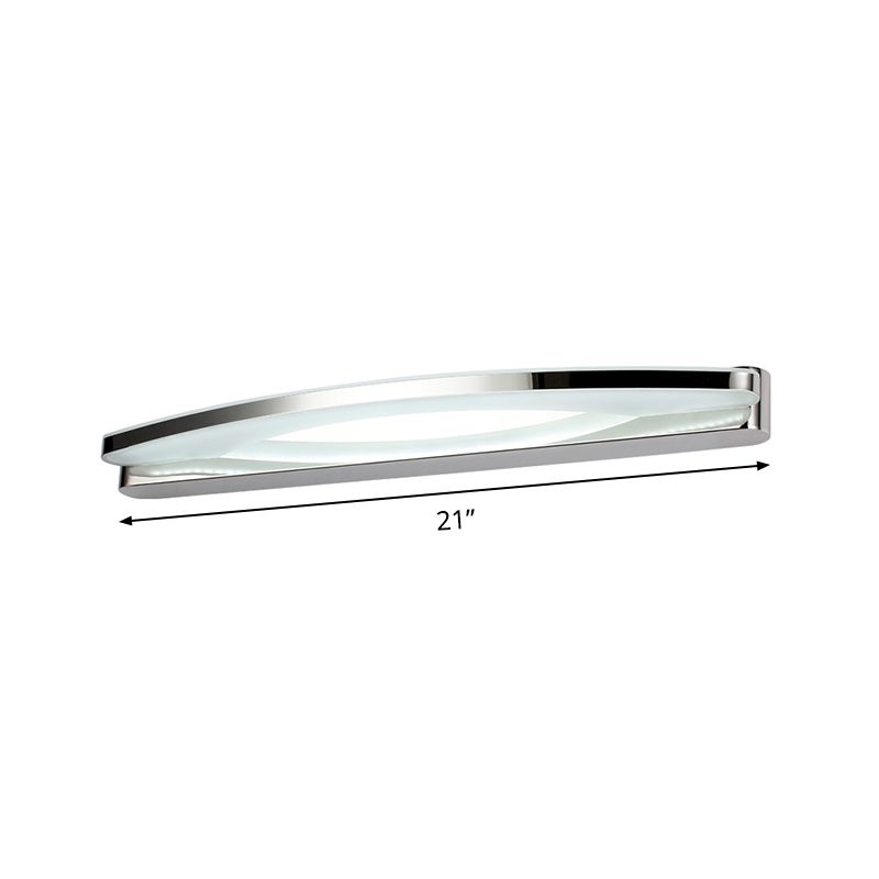 Chrom gewölbter Eitelkeitslicht modernistischer Edelstahl 21 "/27,5" L LED -Wandleuchten in warmem/weißem Licht mit Acryldiffusor