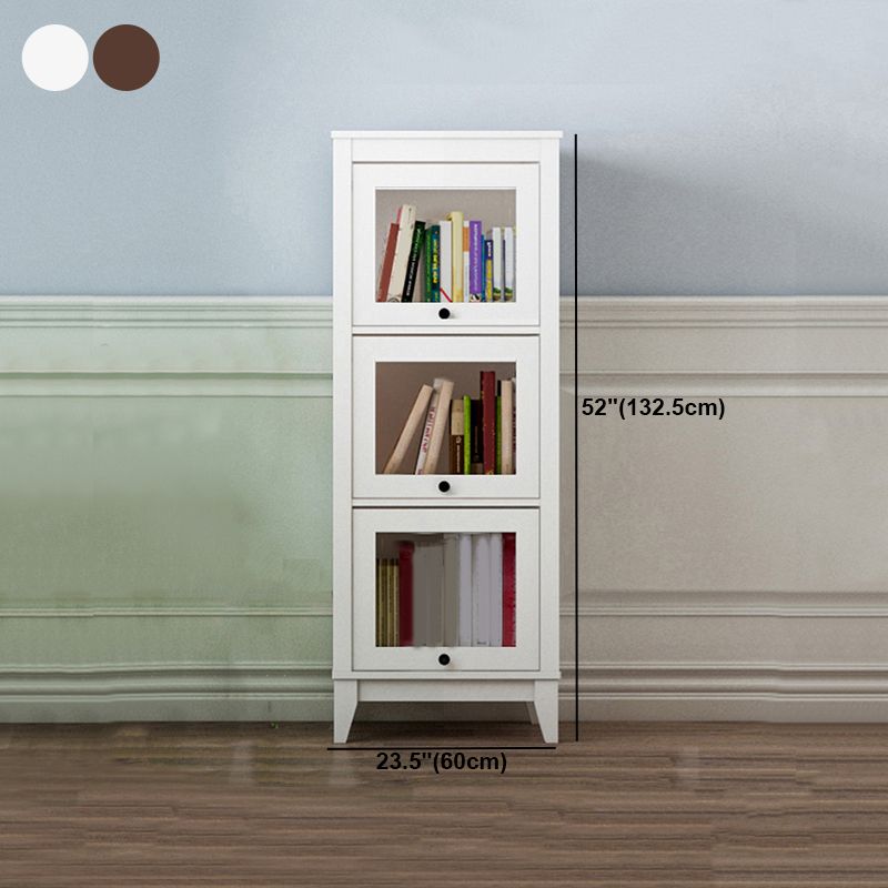 Manufactured Wood Bookcase Contemporary Standard Bookshelf with Glass Doors