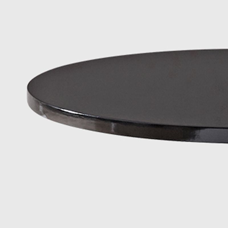 Black Pedestal End Slide Table Round Corner Table for Living Room