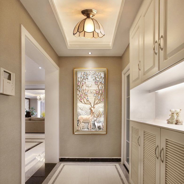 Glass Dome Semi Flush Plafond Light traditionnel Asle Plafond semi-clush