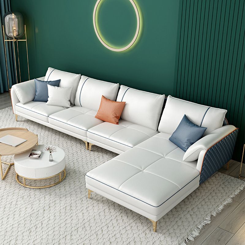 Modern Pillow Back Sectional Pillow Top Arm 4-seater Sectional