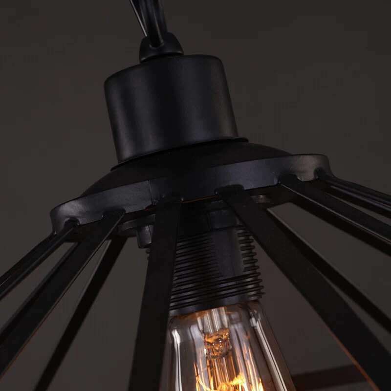 Rope Drum Pendant Light Fixture Warehouse-Style Restaurant Hanging Light Kit in Beige