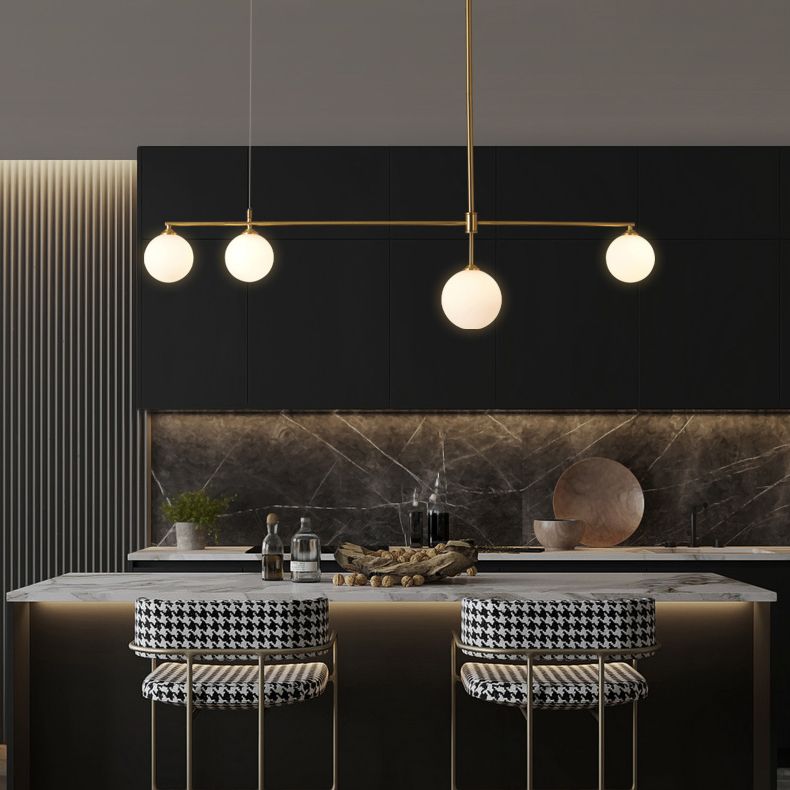 Simplicity Linear Hanging Lamps Glass Ceiling Pendant Light for Dining Room
