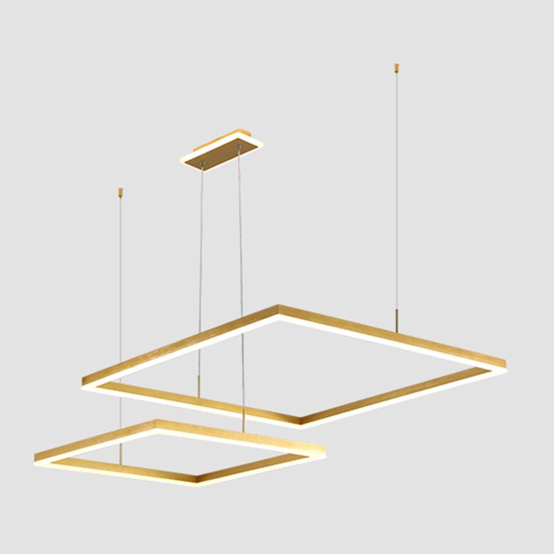 Geschichtete Rhombus -Kronleuchter -Anhänger Licht zeitgenössischer Acryl Wohnzimmer LED Hängende Beleuchtung