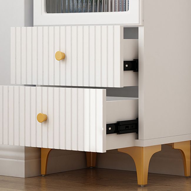 Contemporary Glass Paned Accent Cabinet 2 - Drawer Side Cabinet