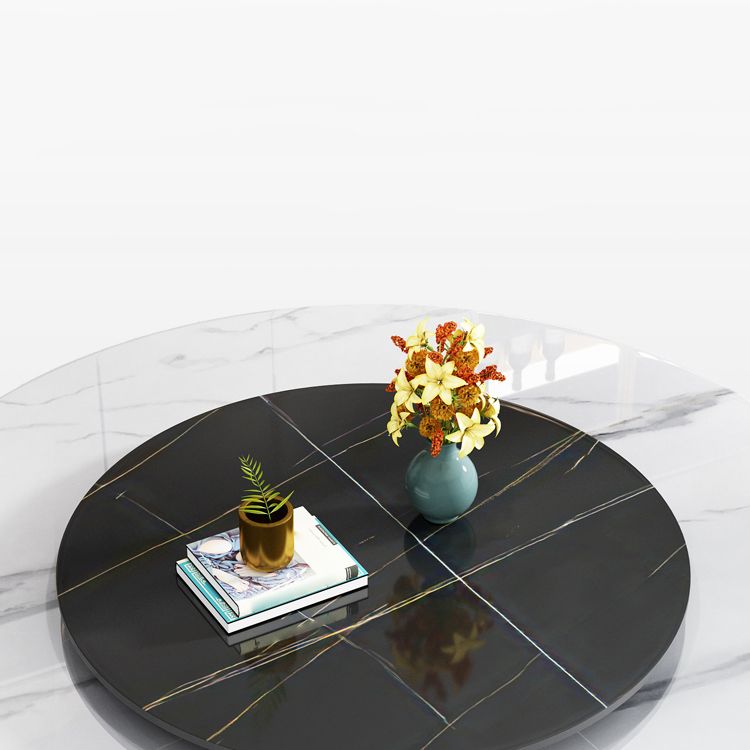 Modern Rubberwood Home Table Round Pedestal Convertible Dining Table