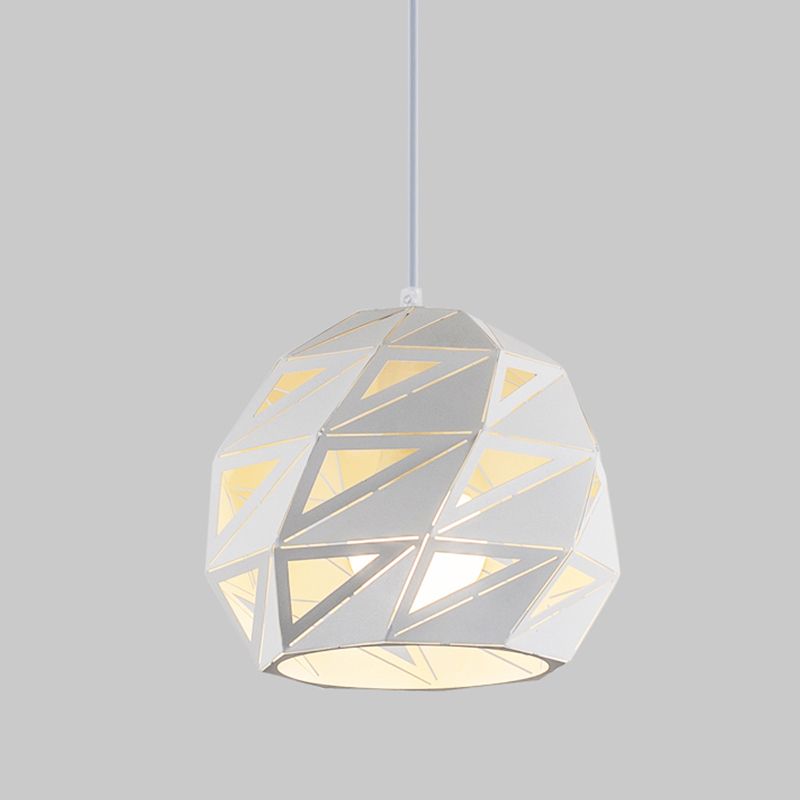 10"/12.5" Wide Metal Laser-Cut Pendant Light Fixture Minimalist 1 Light White/Black Hanging Lamp Kit