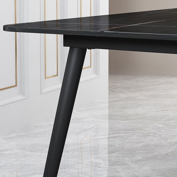 Stone Dining Table Contemporary Rectangle Dining Table with 4 Legs