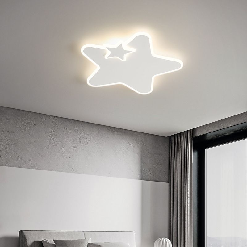 White LED Ceiling Light Children Star Flush Mount Lighting for Foyer