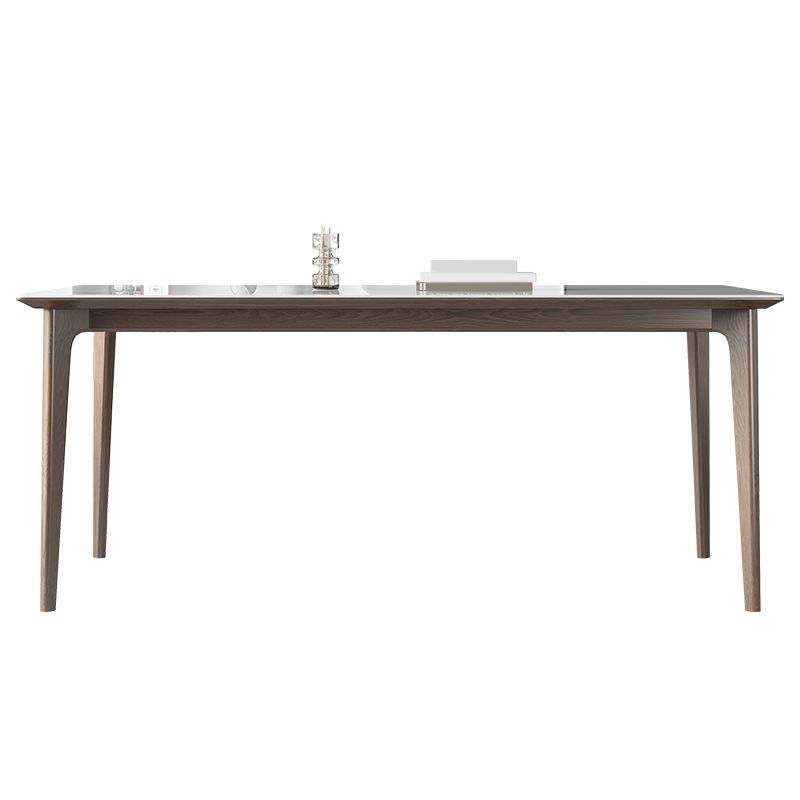 Modern Ash Wood Dinette Set 1/3/4/5/7 Pieces Rectangle Sintered Stone Top Dining Table Set
