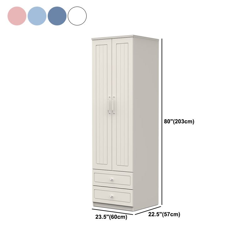 Contemporary Style Wardrobe Wood 2-Drawer Wardrobe Closet for Bedroom