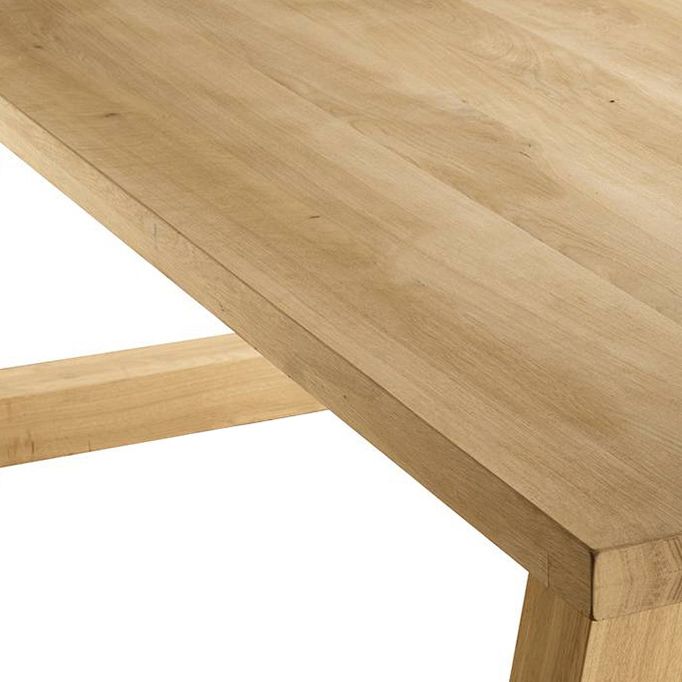 Contemporary Dining Table Natural Rectangle Solid Wood Dinner Table