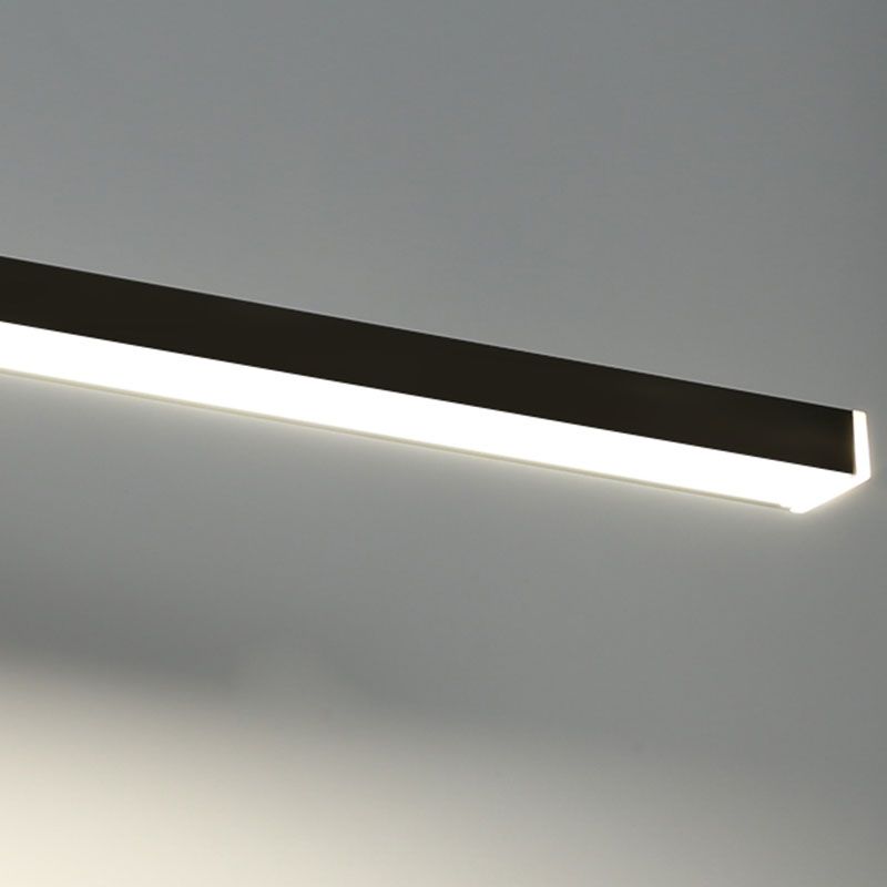 Metal Linear Shade Swing Arm Wall Light Modern 1 Head Wall Mount Fixture in Black