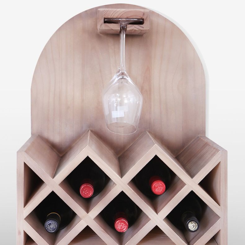 Industrial Style Bar Table Wood Specialty Top 41.3"H Bistro Table with Wine Rack