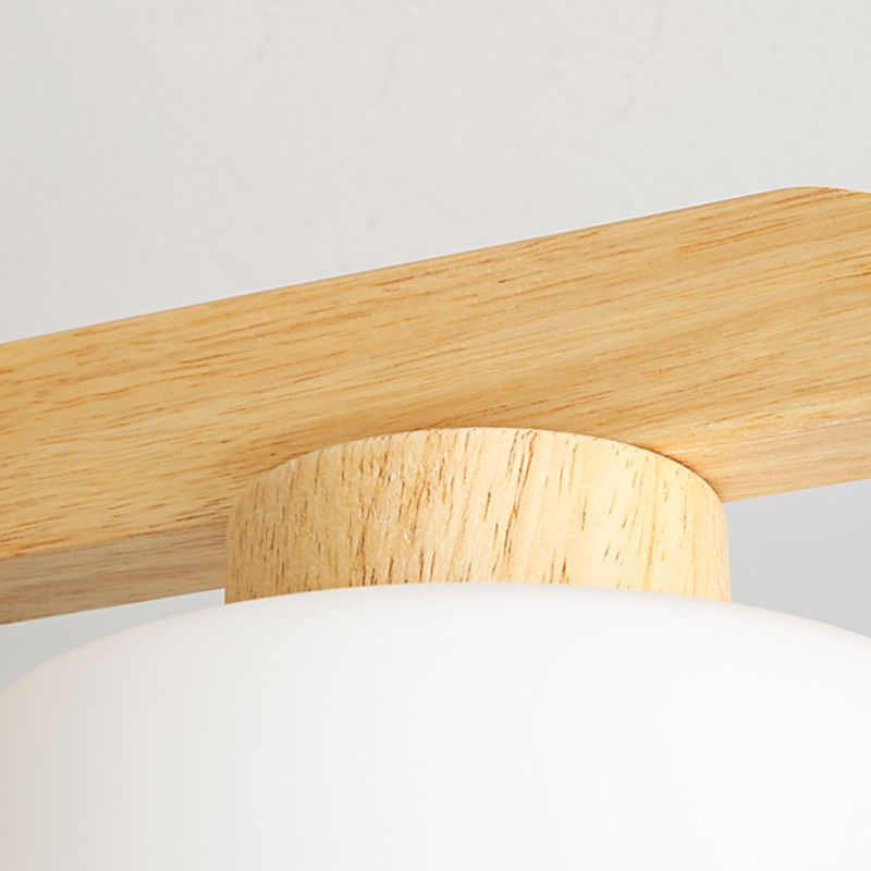 Moderne Flush -Leuchten Holzzylinder Flush Mount Lampe in Braun für Wohnzimmer