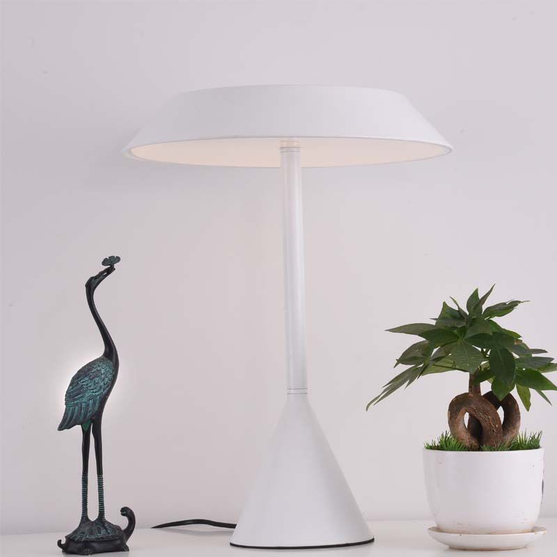 Conical Frustum Touch Dimmer Desk Lamp Simple Iron 1 Head White Reading Book Light
