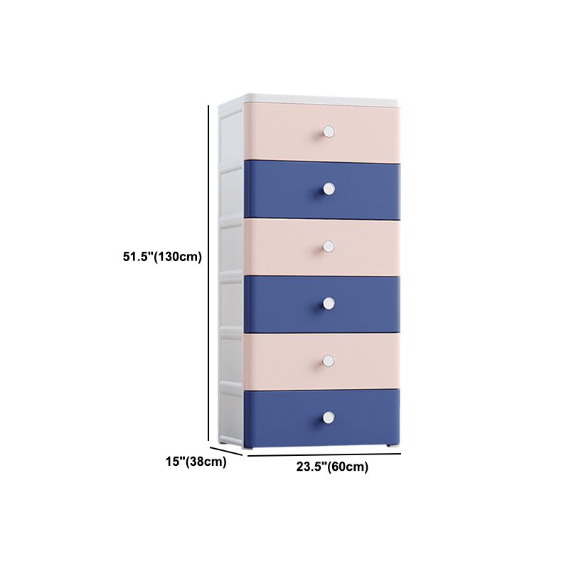 Modern Style Non-Hanging Armoire Plastic Storage Cabinet with Drawers
