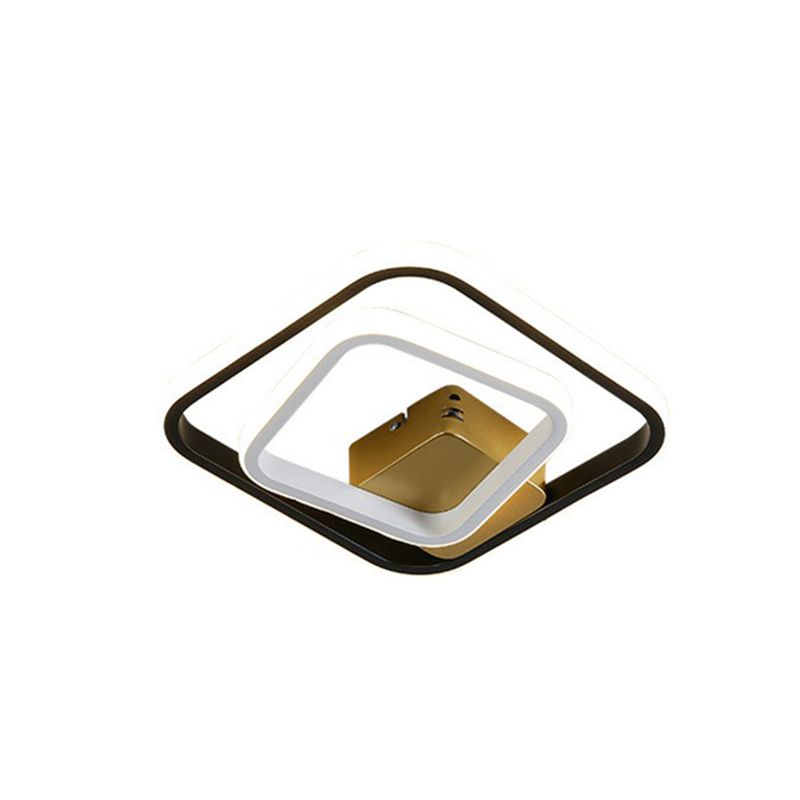 Plafonnier géométrique en aluminium pour couloir, plafonnier LED de Style moderne en noir et blanc