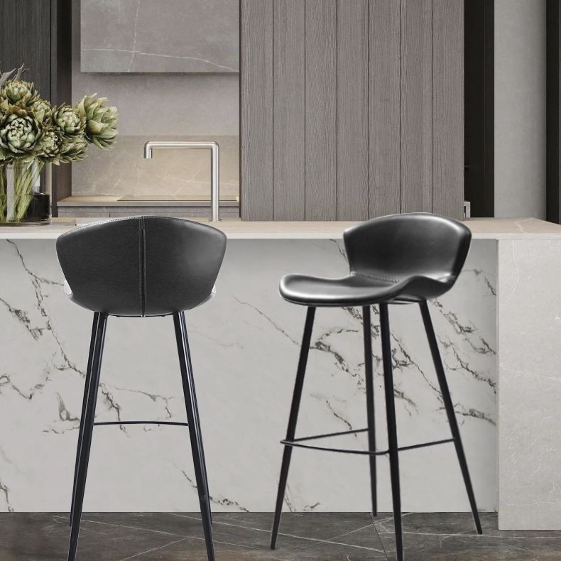Modern Style Bar Stool Leather Backrest Counter Stool for Home