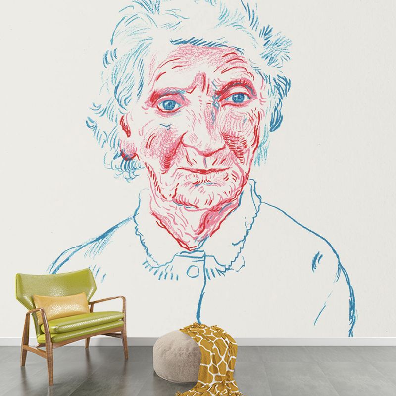 Portrait of Mother III Mural Artistry Moisture Resistant Living Room Wall Covering, Custom Size