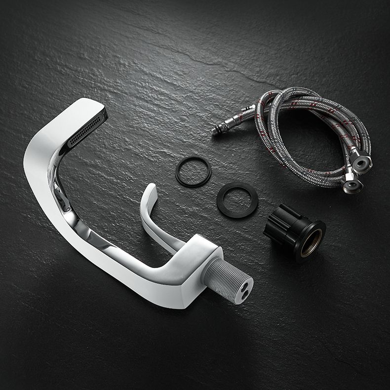 Unique Faucet Bathroom Waterfall Spout Lever Handle Single Hole Faucet