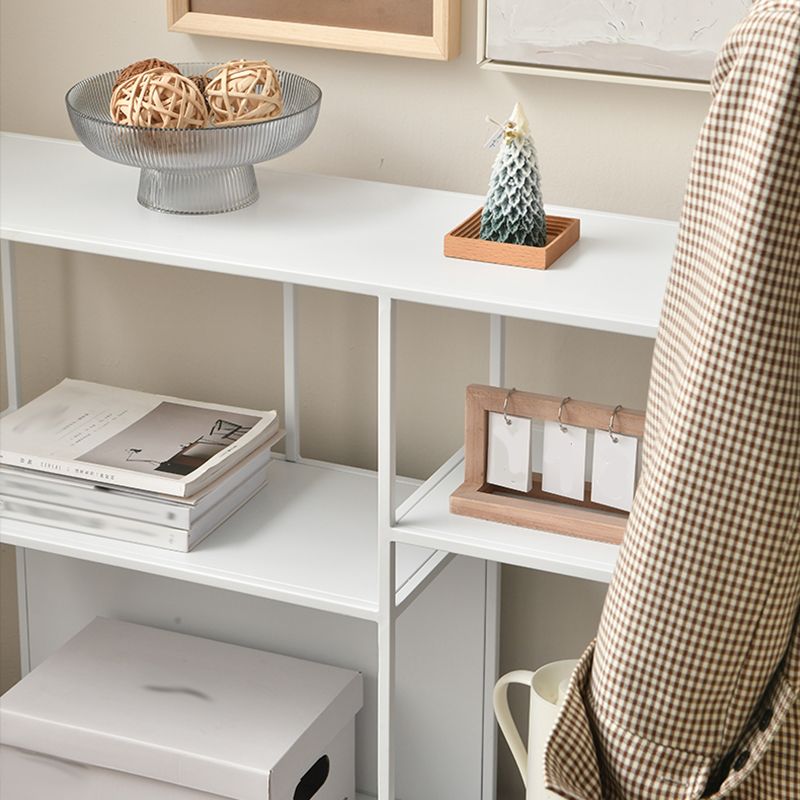 Modern Style Open Back Bookshelf Horizontal Metal Bookcase with Shelves