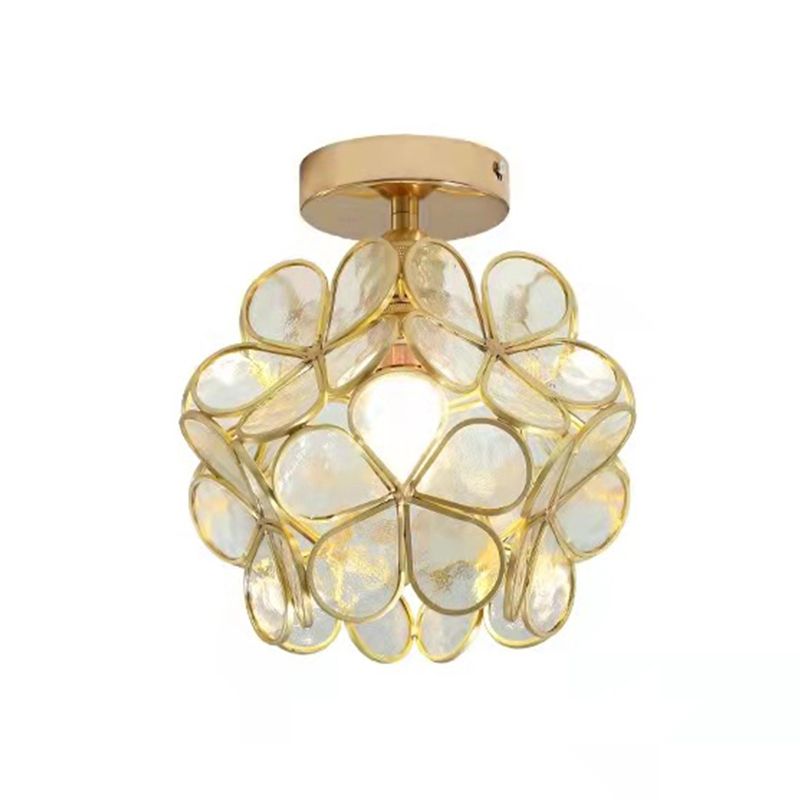 Modern Ceiling Light 1-Light Ceiling Mount Lamp with Glass Shade for Living Room