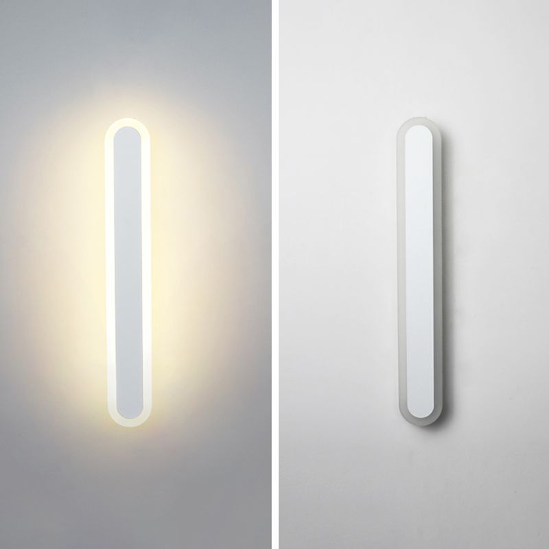 Iluminación de pared de sombra lineal de metal Estilo simple simple 1 luz de pared de pared lámpara de luz