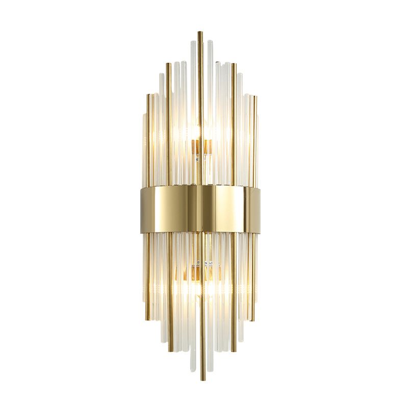 Crystal Geometric Shape Wall Sconce Modern Style 2 Lights Wall Light Fixture in Gold