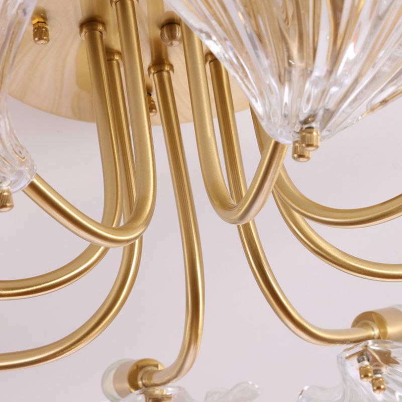 Nordic Style Ceiling Light Shell Shape Ceiling Lamp with Glass Shade for Bedroom
