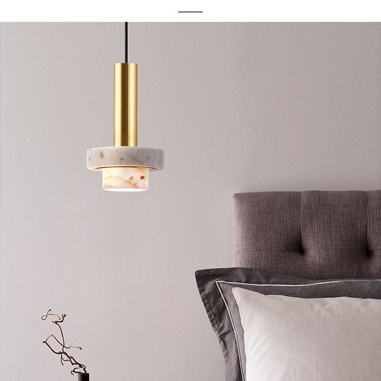Tiered Pendant Light Fixture Minimalist Style Stone Ceiling Pendant Light for Bedroom