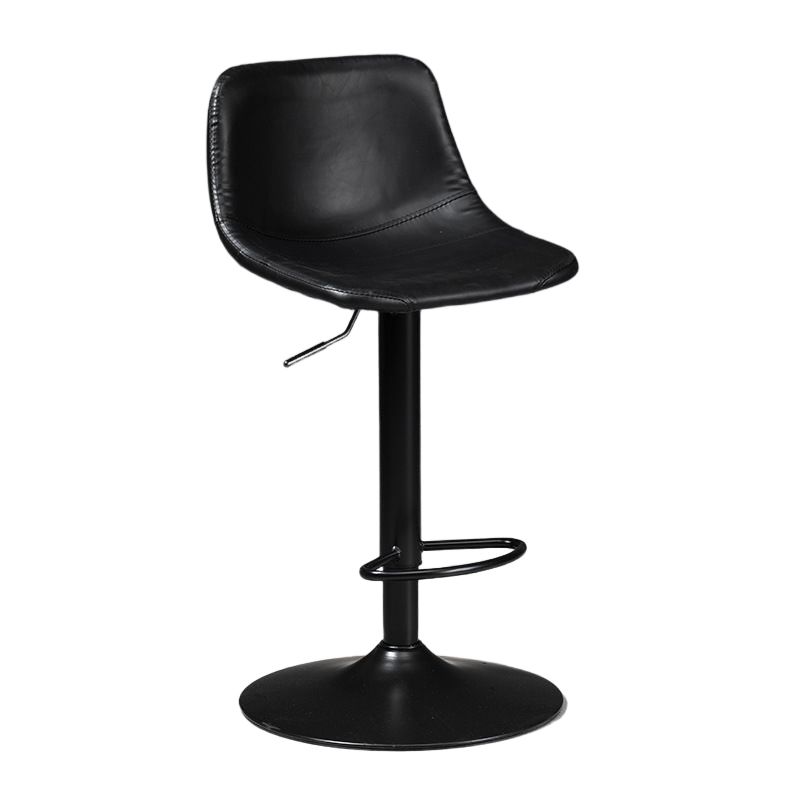 Contemporary Liftable Bar-stool Low Back Bar Stool with Metal Legs