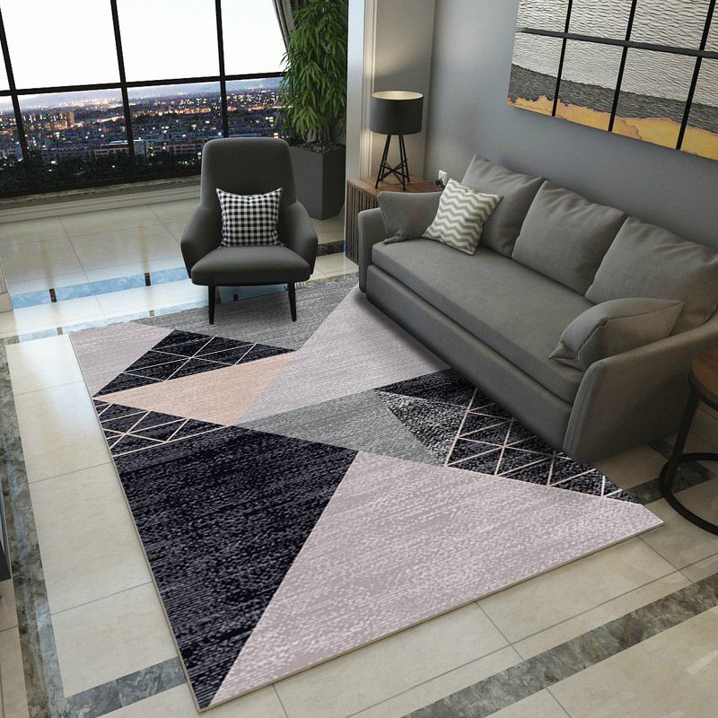 Nordic Geometric Print Rug Multi Color Polyster Area Carpet Pet Friendly Stain-Resistant Area Rug for Living Room