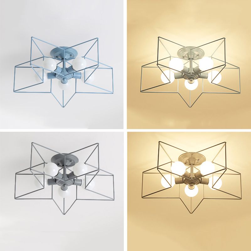 Luz de techo de estrella Luz de luz de estilo moderno Luz de montaje de techo de metal para dormitorio