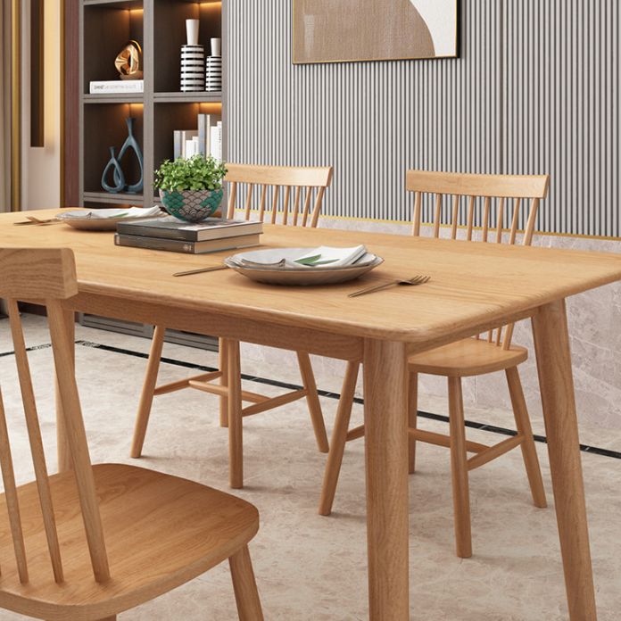 Modern Solid Wood Standard Dining Set Natural for Kitchen Dining Set with 4 Legs Base