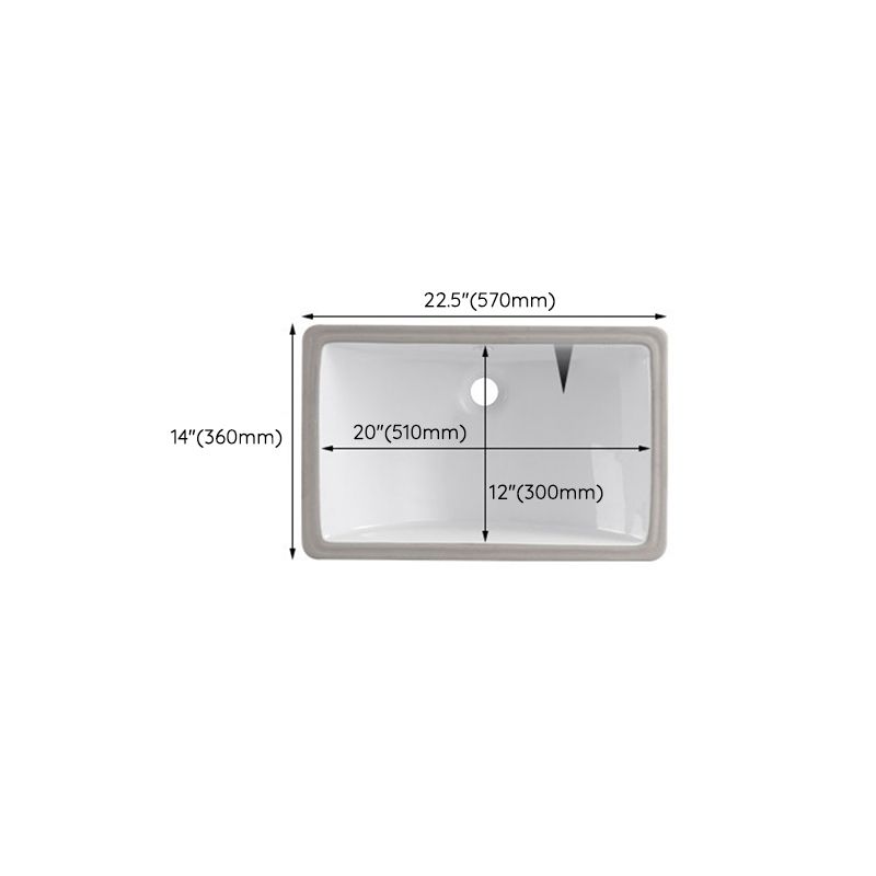 Classic Porcelain Bathroom Sink Trough Bathroom Sink in White