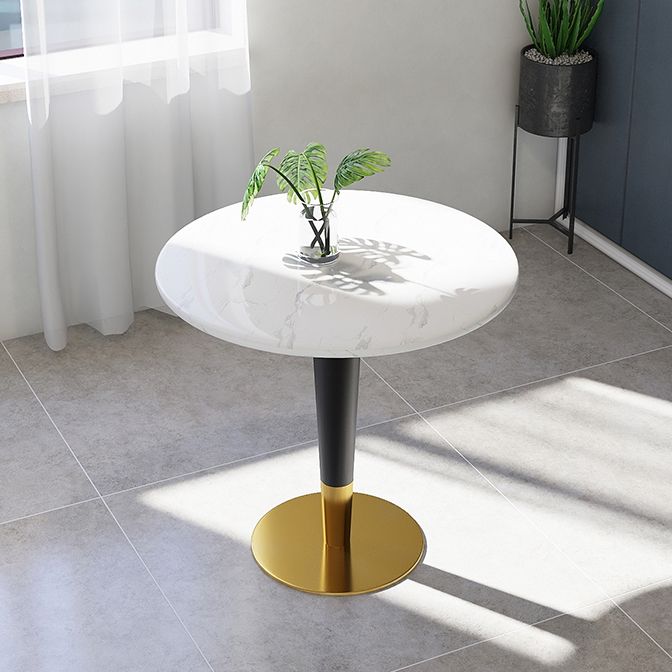 Round Marble Dinette Table Traditional Luxury Dinner Room Table for Indoor