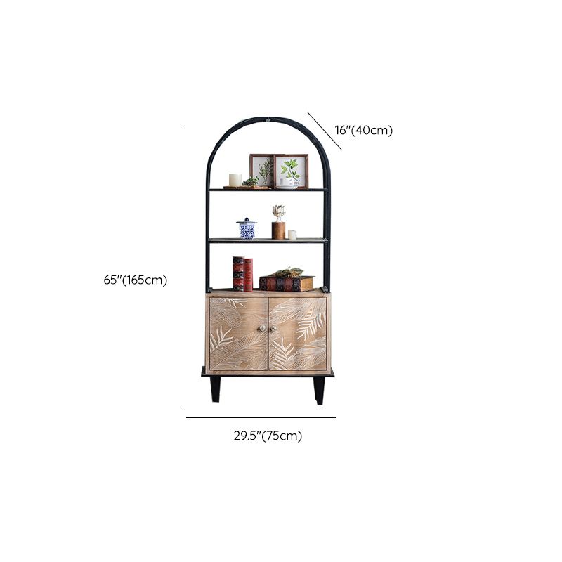 Solid Wood Side Cabinet Stain Resistant Distressed Wood Accent Cabinet