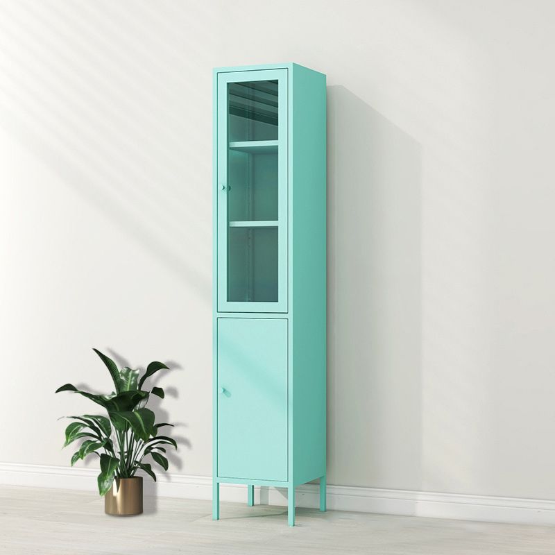 Metal Bookshelf Scandinavian Style Bookcase with Door for Office Home
