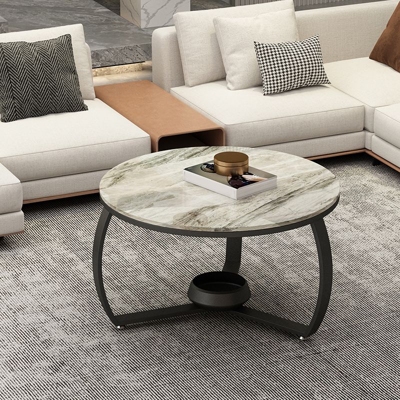 Round Cross Legs Coffee Table  Contemporary  Cocktail Table for Home