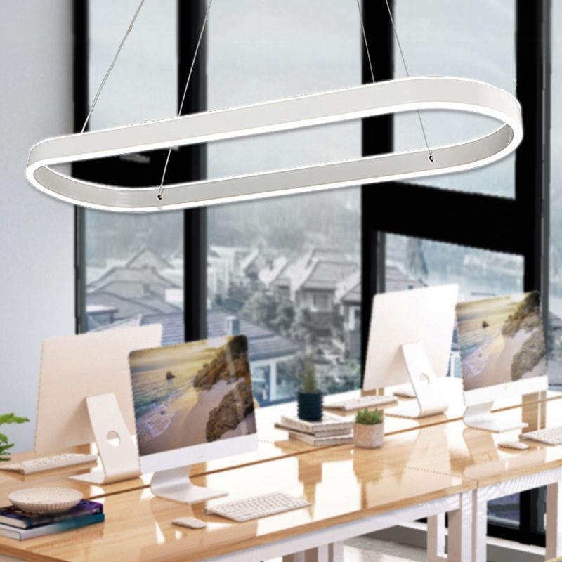 Modern Style Linear Shape Island Lighting Ideas Metal 2 Light Island Pendants in White