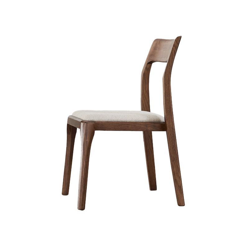 Silla auxiliar de madera contemporánea para el hogar, silla de comedor con respaldo abierto natural (juego de 2)