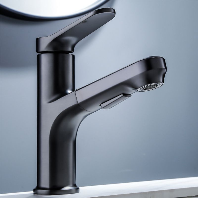 Vessel Sink Faucet Modern Pull-out Bathroom Faucet with One Lever Handle