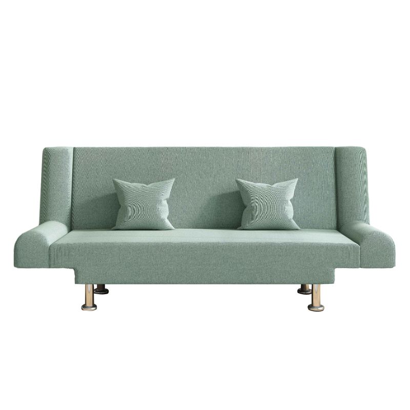 75"Modern Linen Recessed Arm Foldable Convertible Sleeper Sofa
