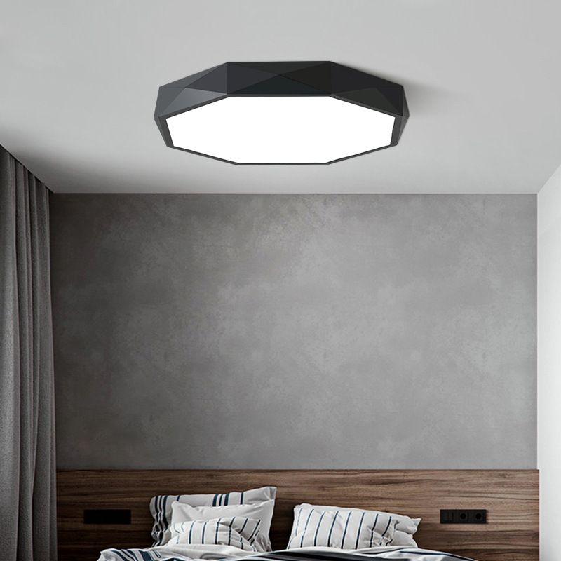 Luz de techo de LED acrílico geométrico en estilo creativo moderno Montaje de vaciado de hierro forjado para dormitorio