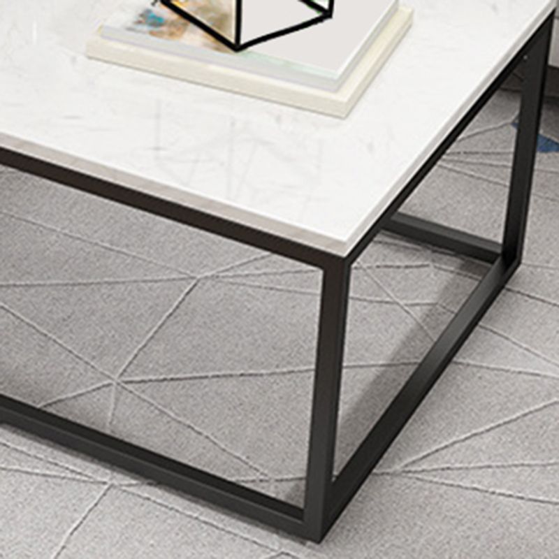 Marble Metal Frame Coffee Table Luxurious Rectangular Cocktail Table