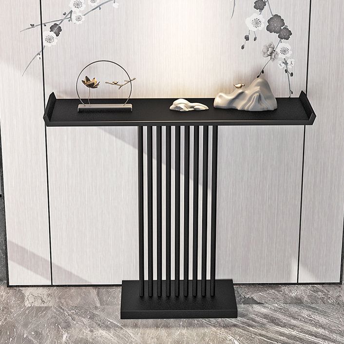 31.5-inch Tall Modern Console Table Iron Accent Table with Shelf